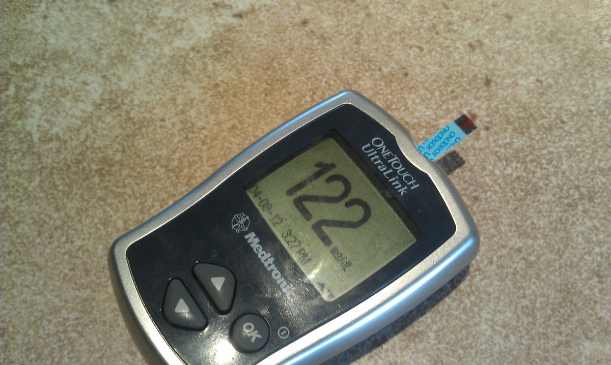 Blood glucose reading of 122 mg/dL - not bad for a Type 1 diabetic!
