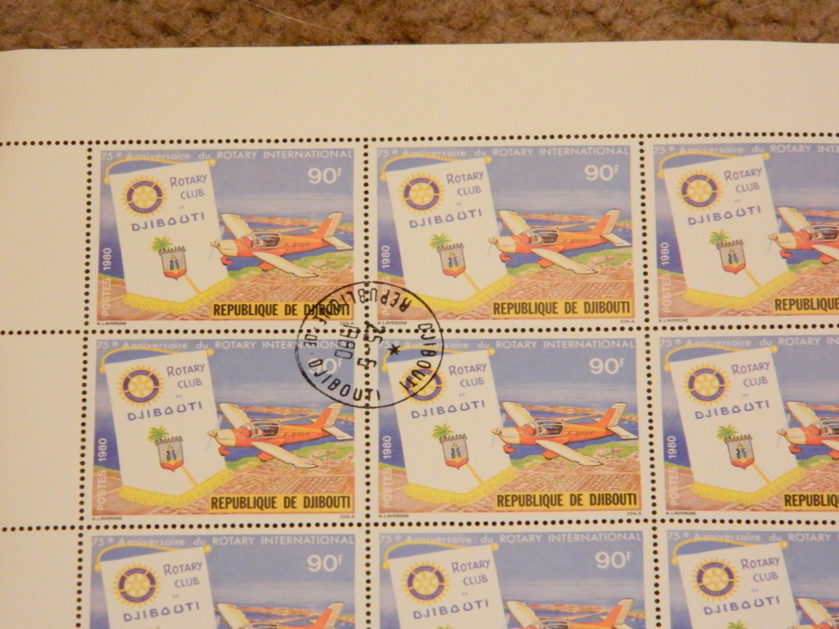 See where the cancellation touches the four corners of the stamps?  These are CTO's.