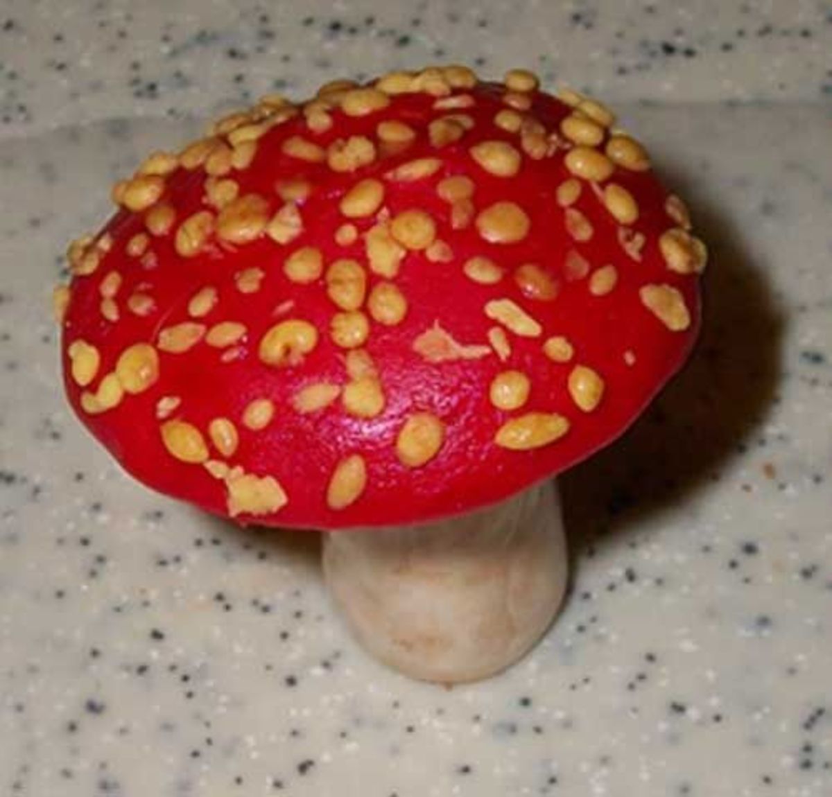 Press the mushroom cap onto the stem and set it aside to dry.