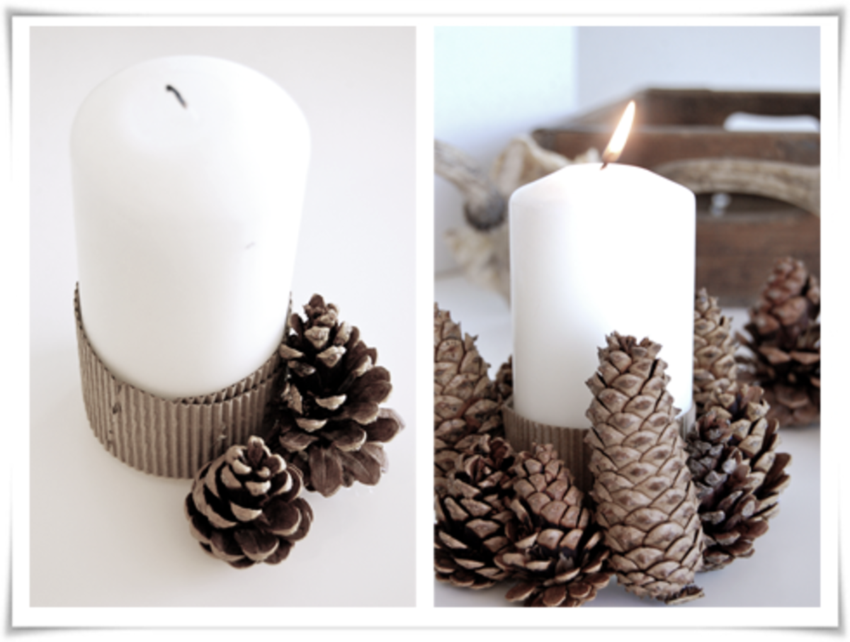 pretty pine cone candle holders