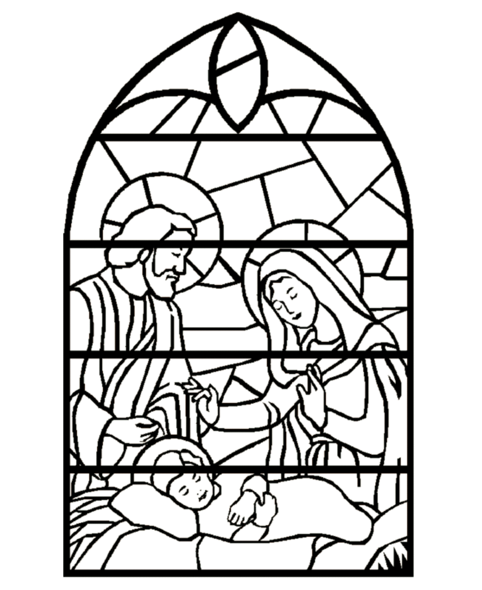stained glass nativity