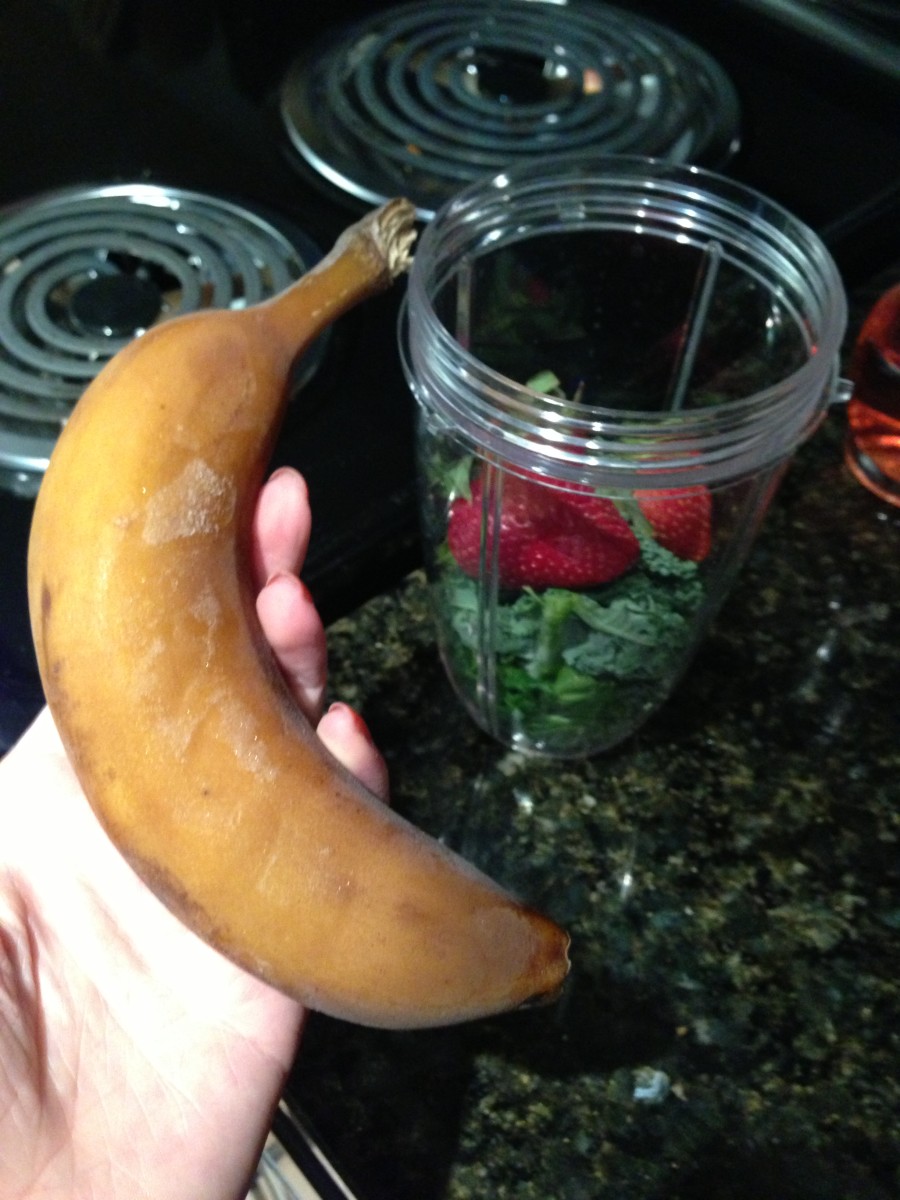 Step 4: This is a frozen banana, but either fresh or frozen will do