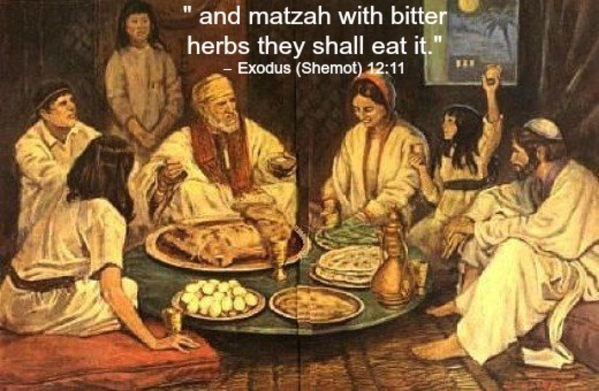 The Passover Meal with Matzah and Bitter Herbs