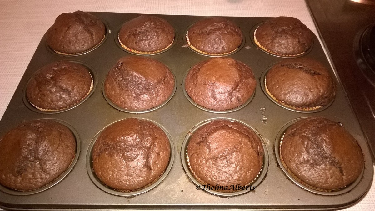 My fresh baked chocolate cranberries muffins.