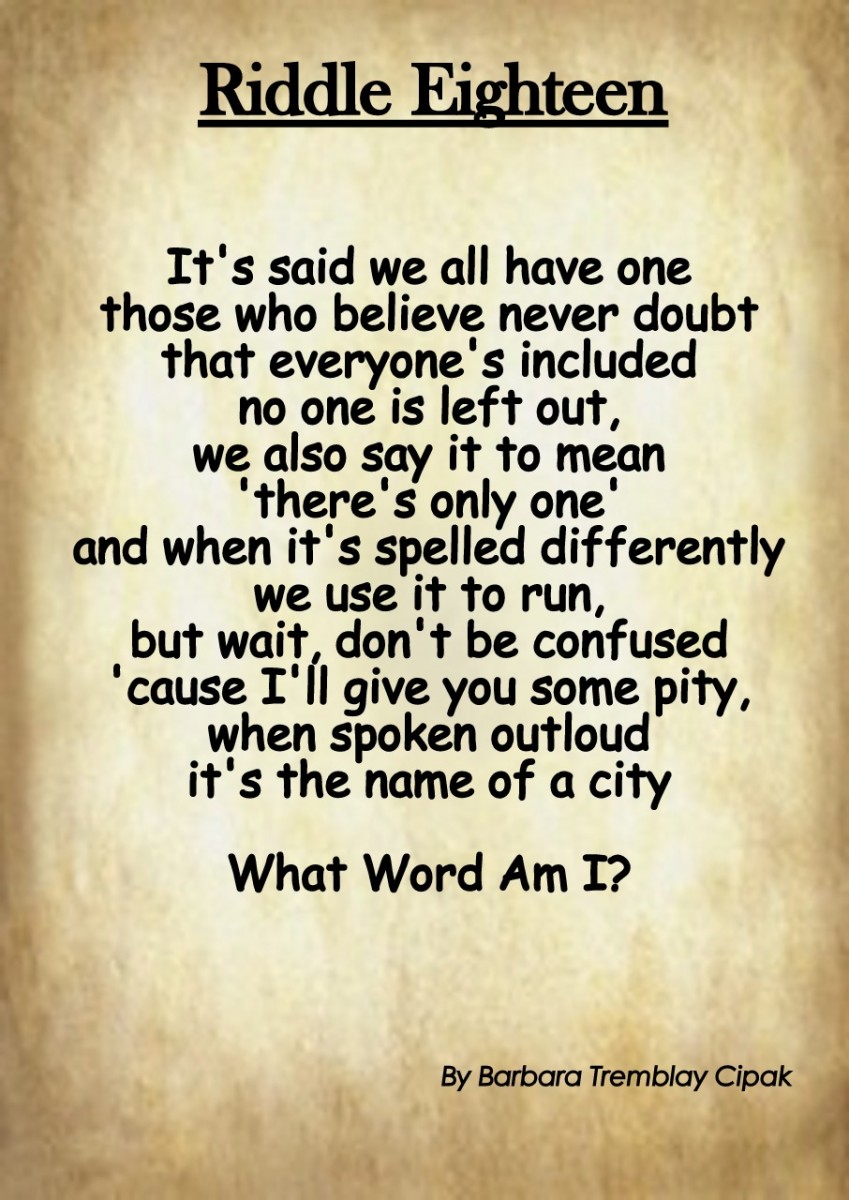 Original Riddles with Answers - HubPages