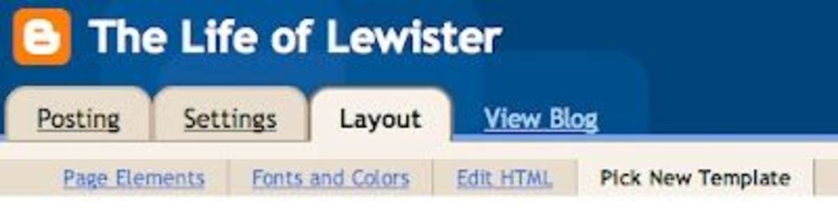 Blogger tab layout