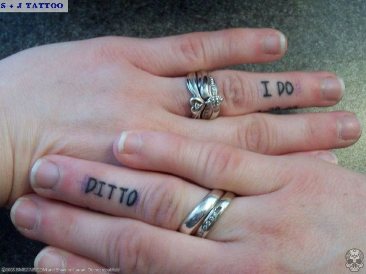 Funny and Casual Wedding Ring Tattoo [bmeink.com]