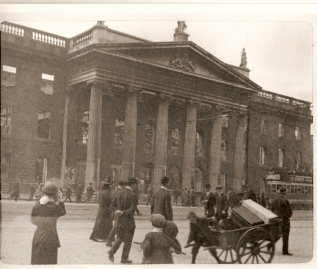 Burnt out GPO after the Irish Rising