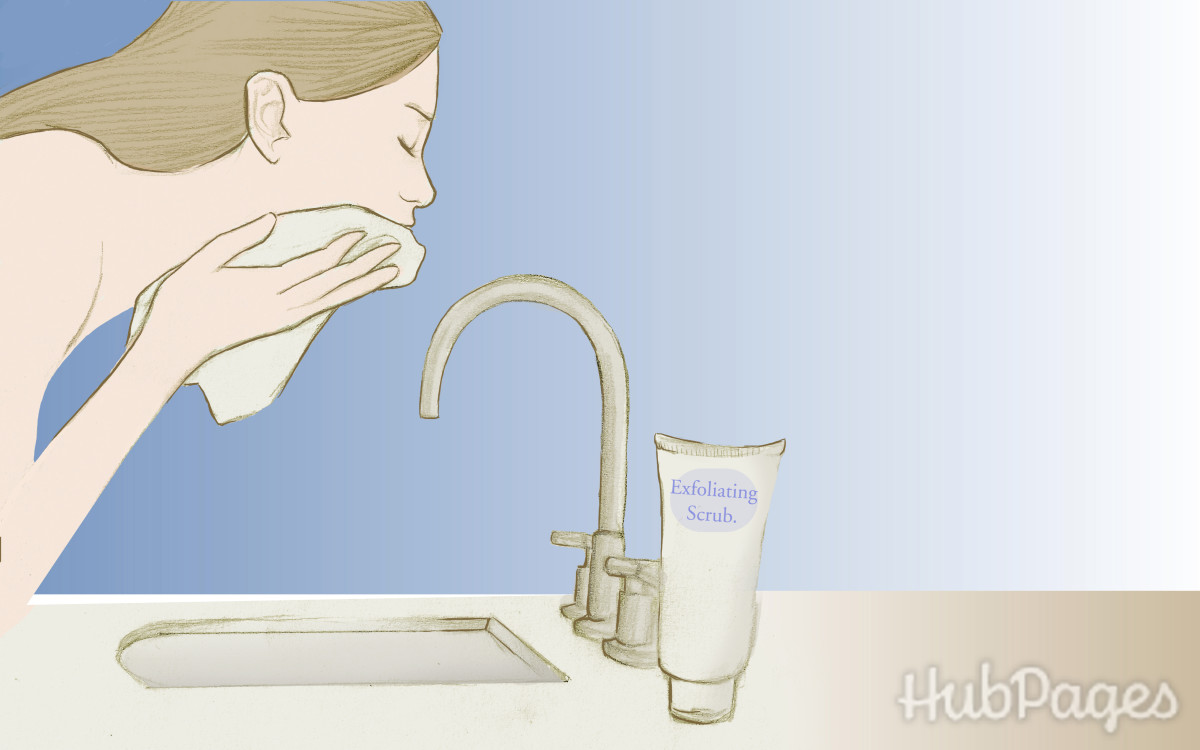 Exfoliate your skin with a scrub, or a chemical exfoliator. 