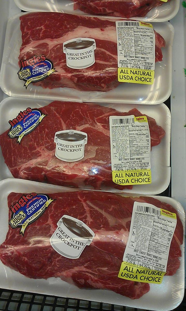 You should be aware of packages of meat with too many labels or stickers on them.