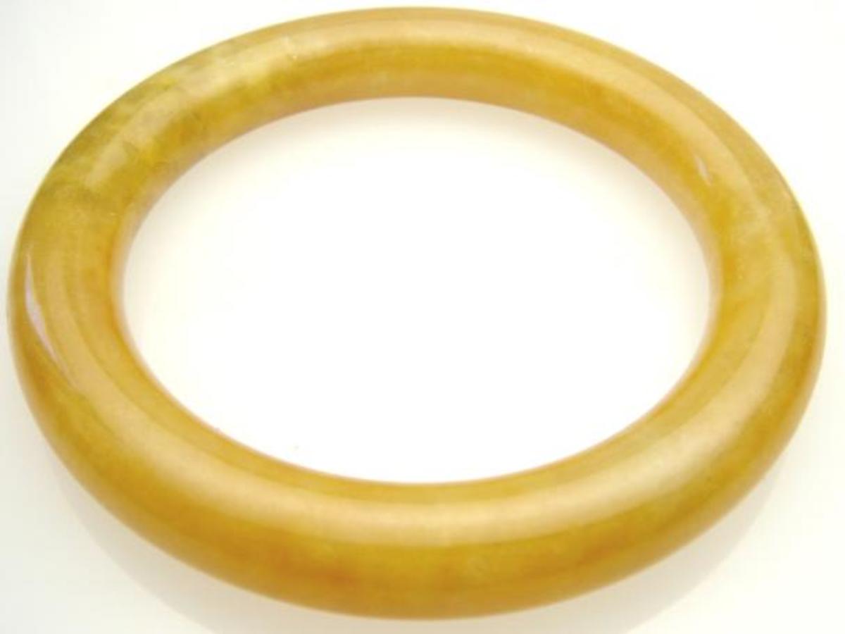 Yellow Jade Bangle Bracelet