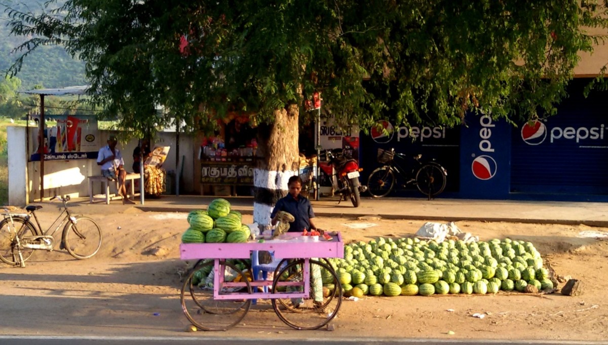 Fruits for sale on the Giri Valam path