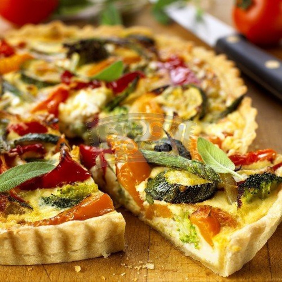 Vegetarian Quiche - a recipe with wholemeal pastry