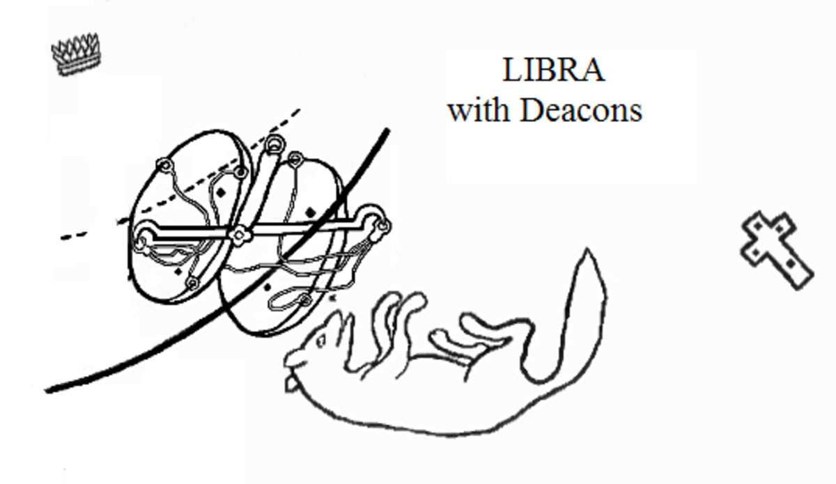 Libra with the three Deacons; the Crux, the Victim, and the Corona.  