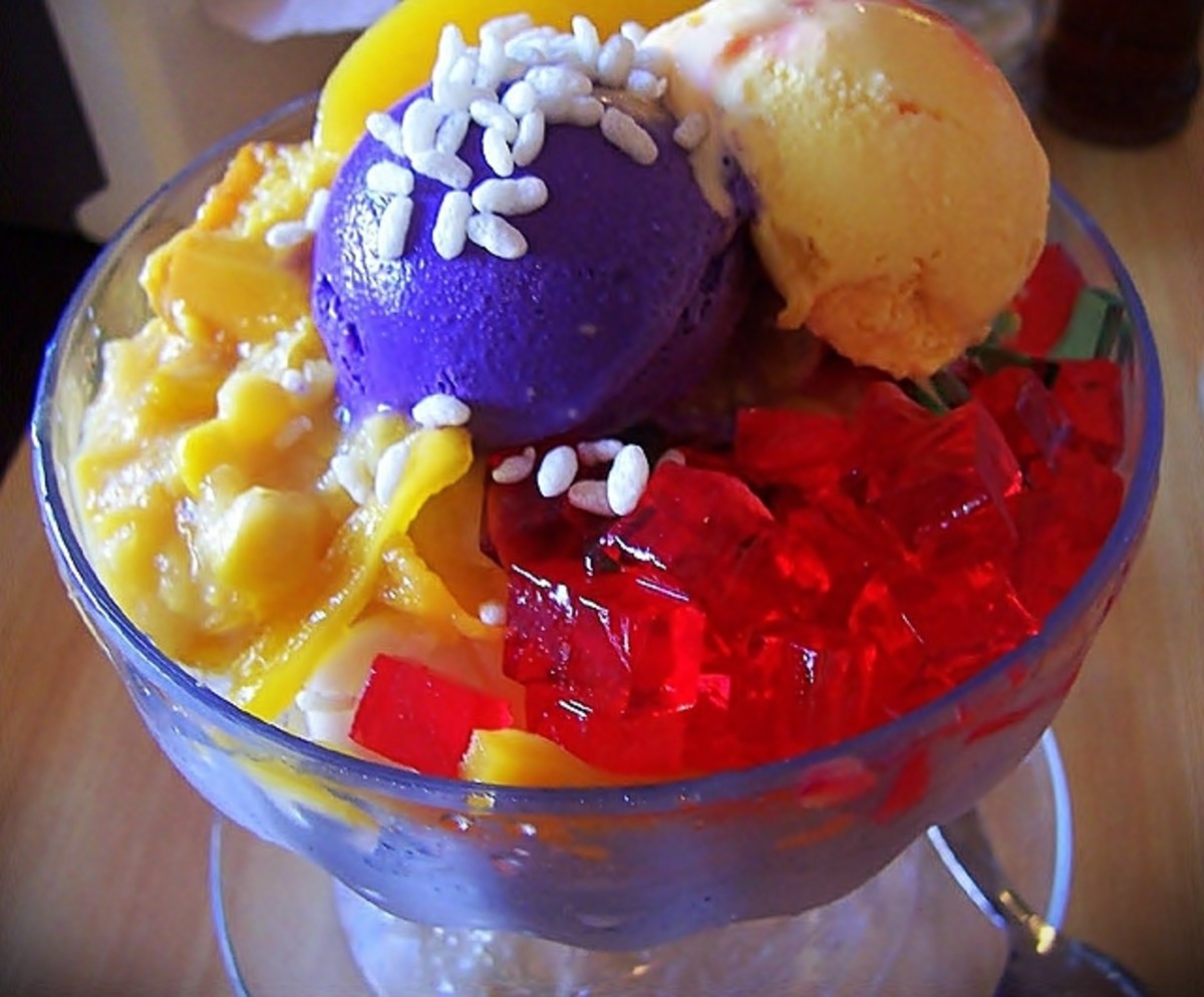 Halo-Halo with Sorbetes or Ice Cream