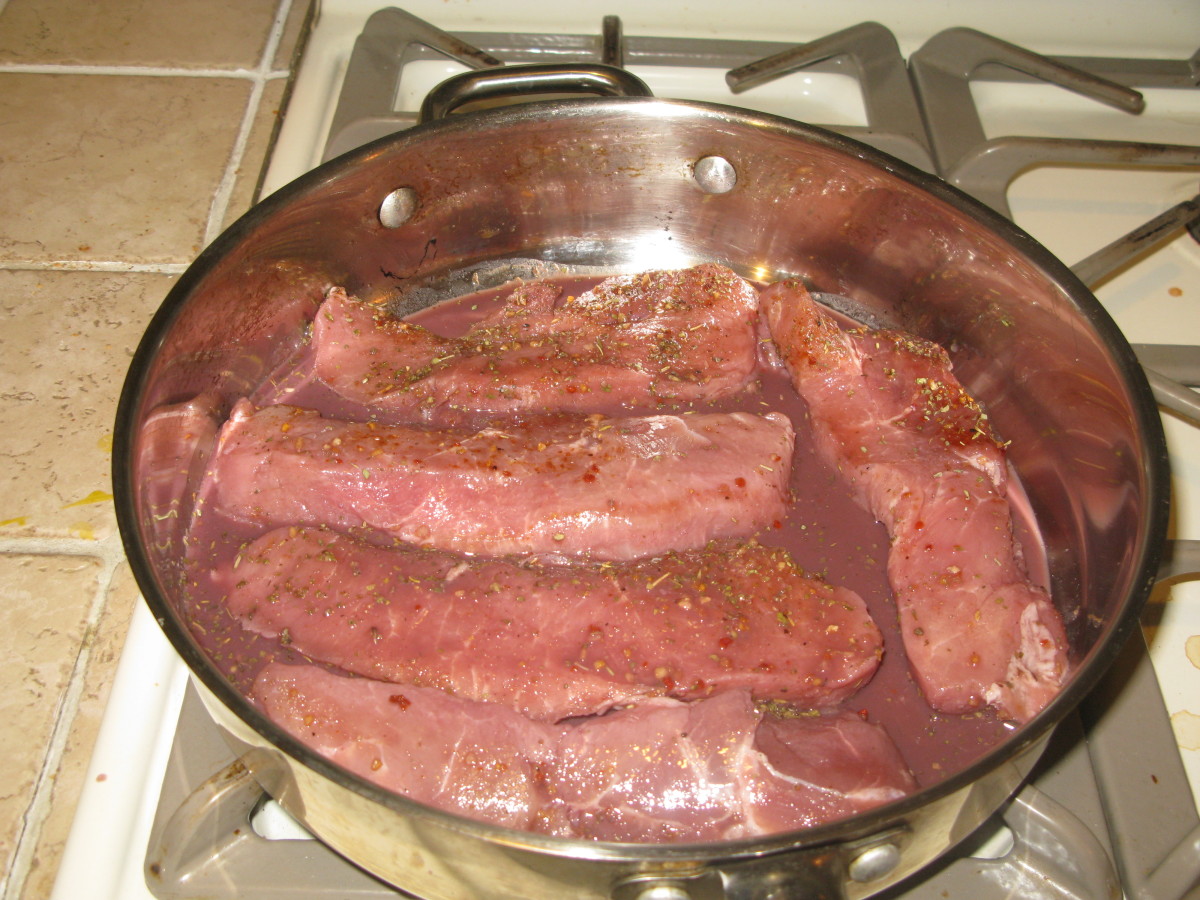 Place all contents including marinade in frying pan