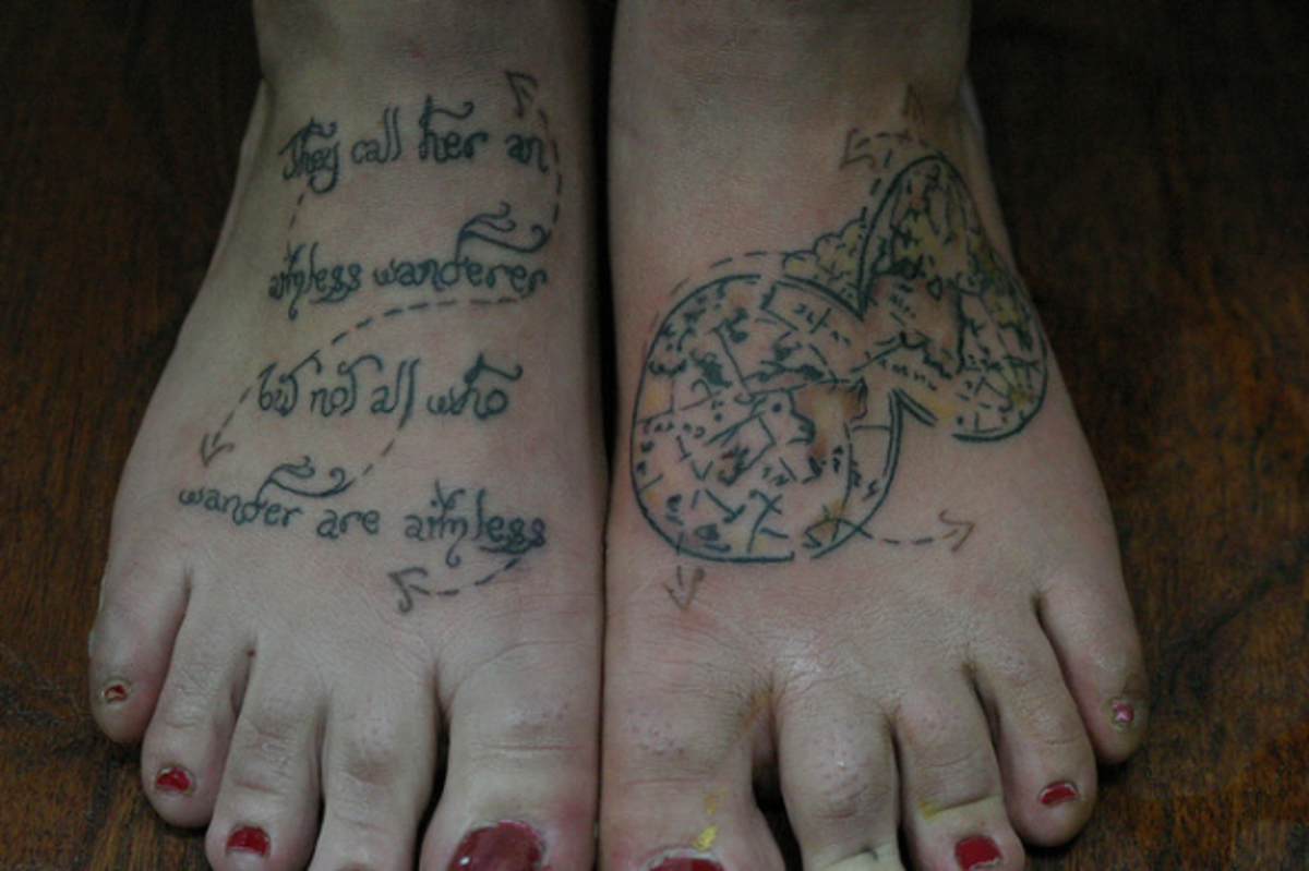 Тюремные Татуировки на ногах на стопах