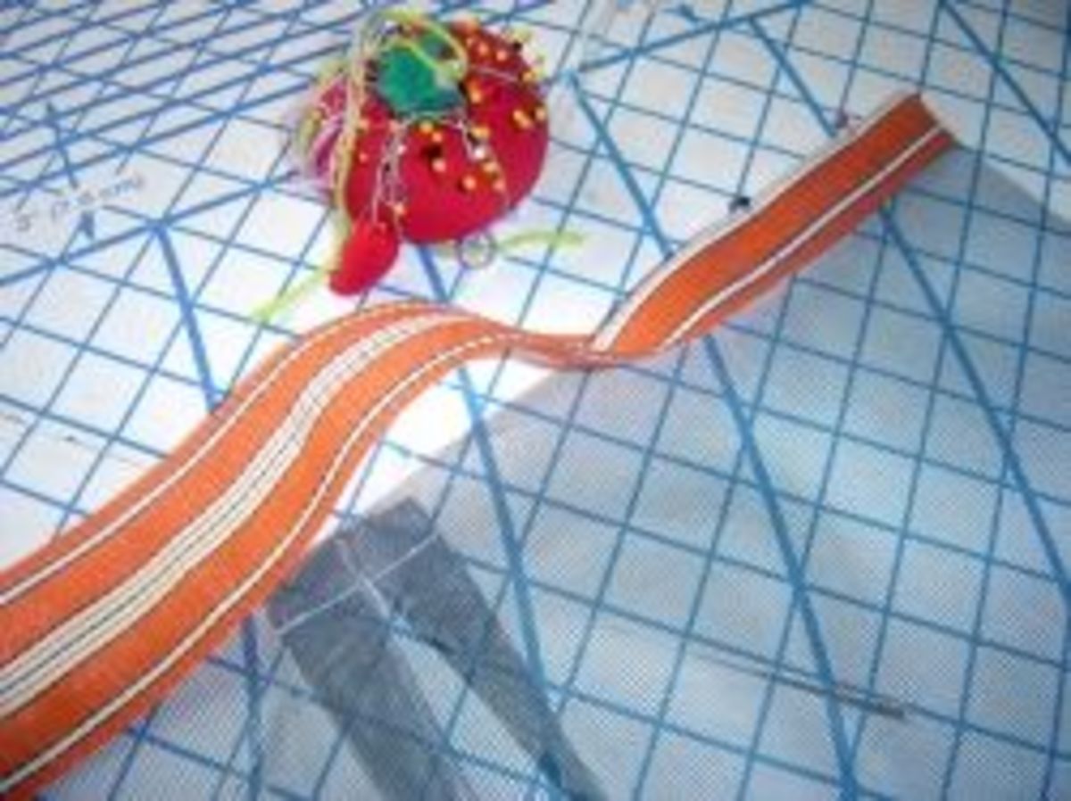 Sewing Folds on Mesh Beach Tote Bag
