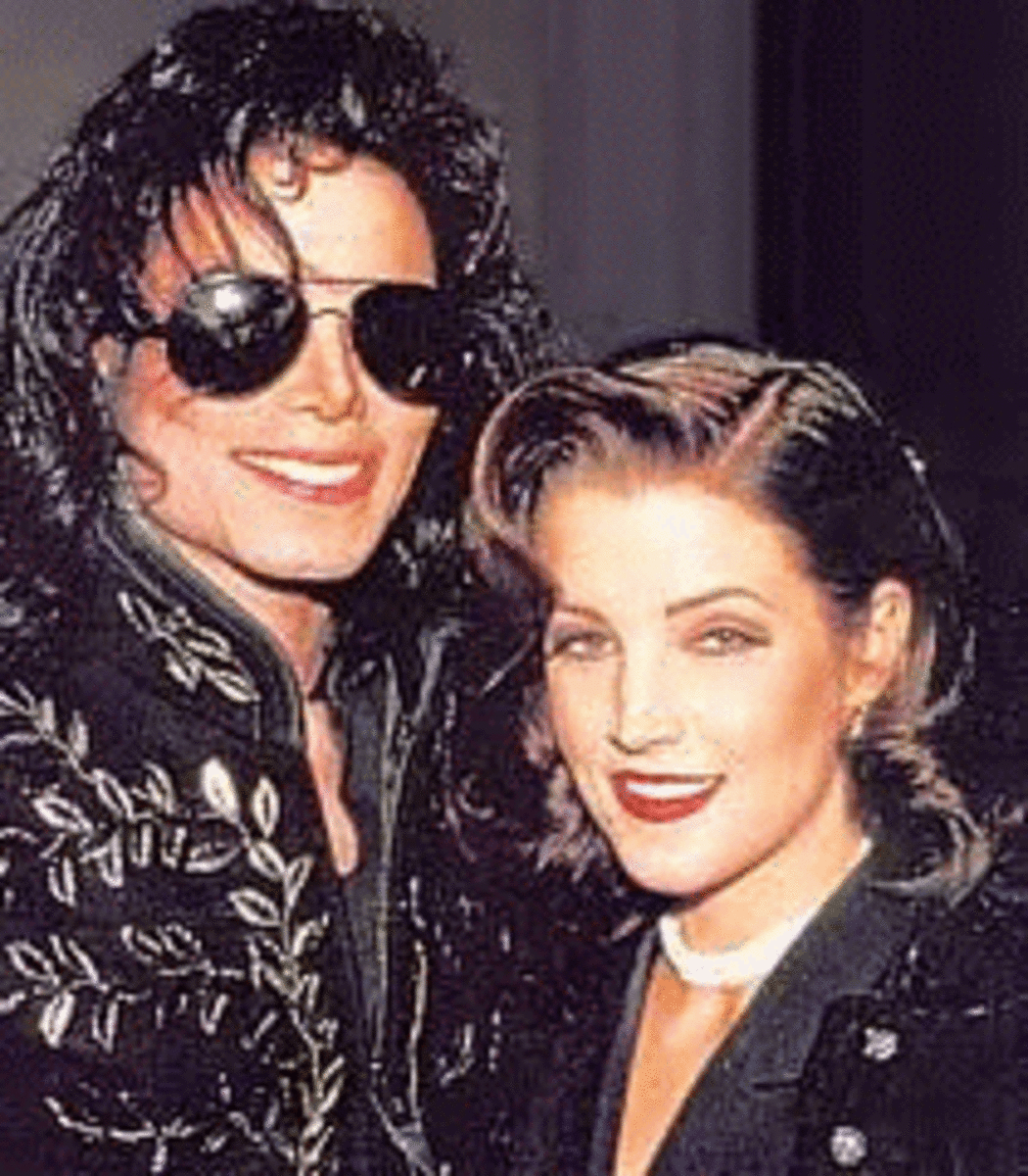 Michael and 1st wife Lisa Marie Presley
