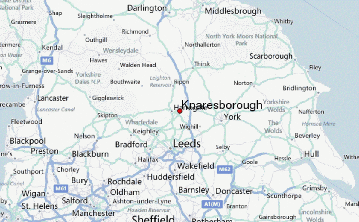 Where to find Knaresborough? Take the wider view - by rail from Leeds via Harrogate or from York; by road, motorways and dual carriageways are close at hand to the east and south (A1M and M1)