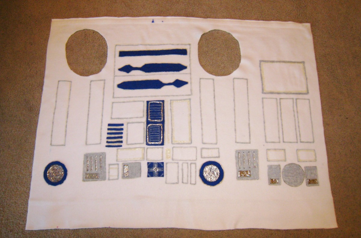 Detailing on the R2D2 costume