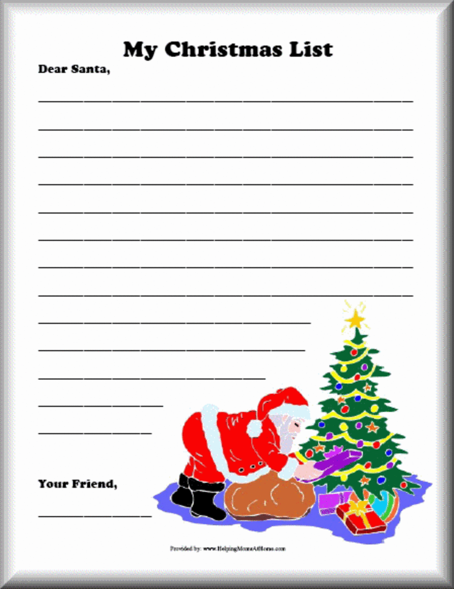 santa and tree gift list