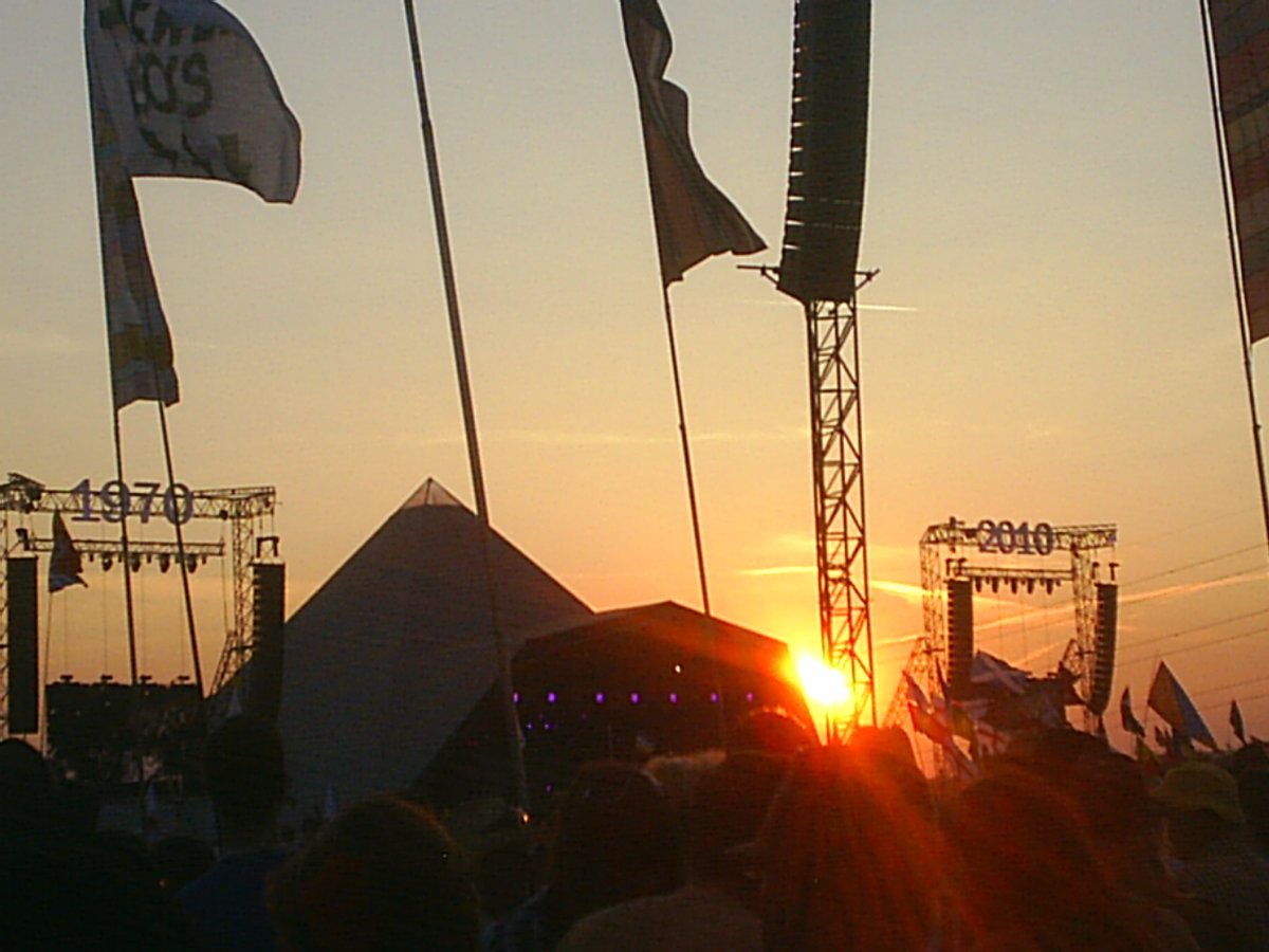 Famous pyramid stage at Glastonbury Festival