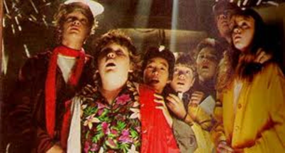 Aw, the Goonies, such a perfect kid movie, adventure, a little scary and humor. BABY RUTH