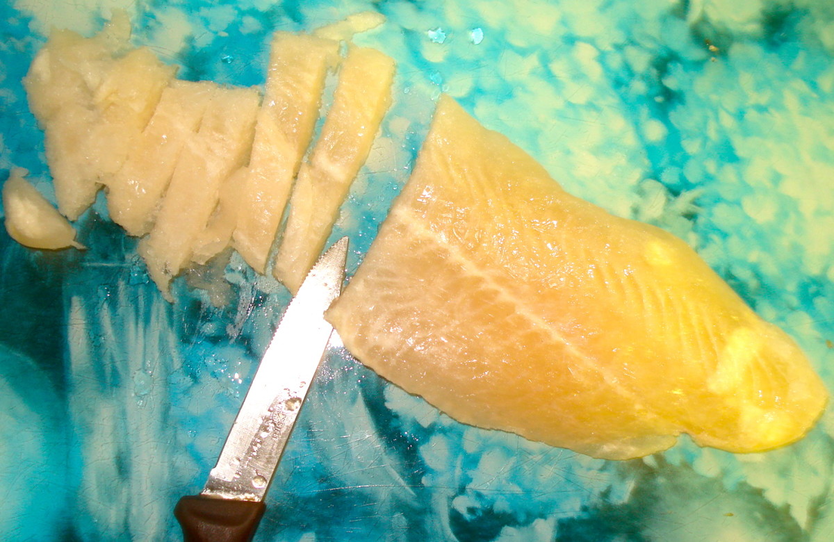 Slice the Boned Fish Fillet into Strips 