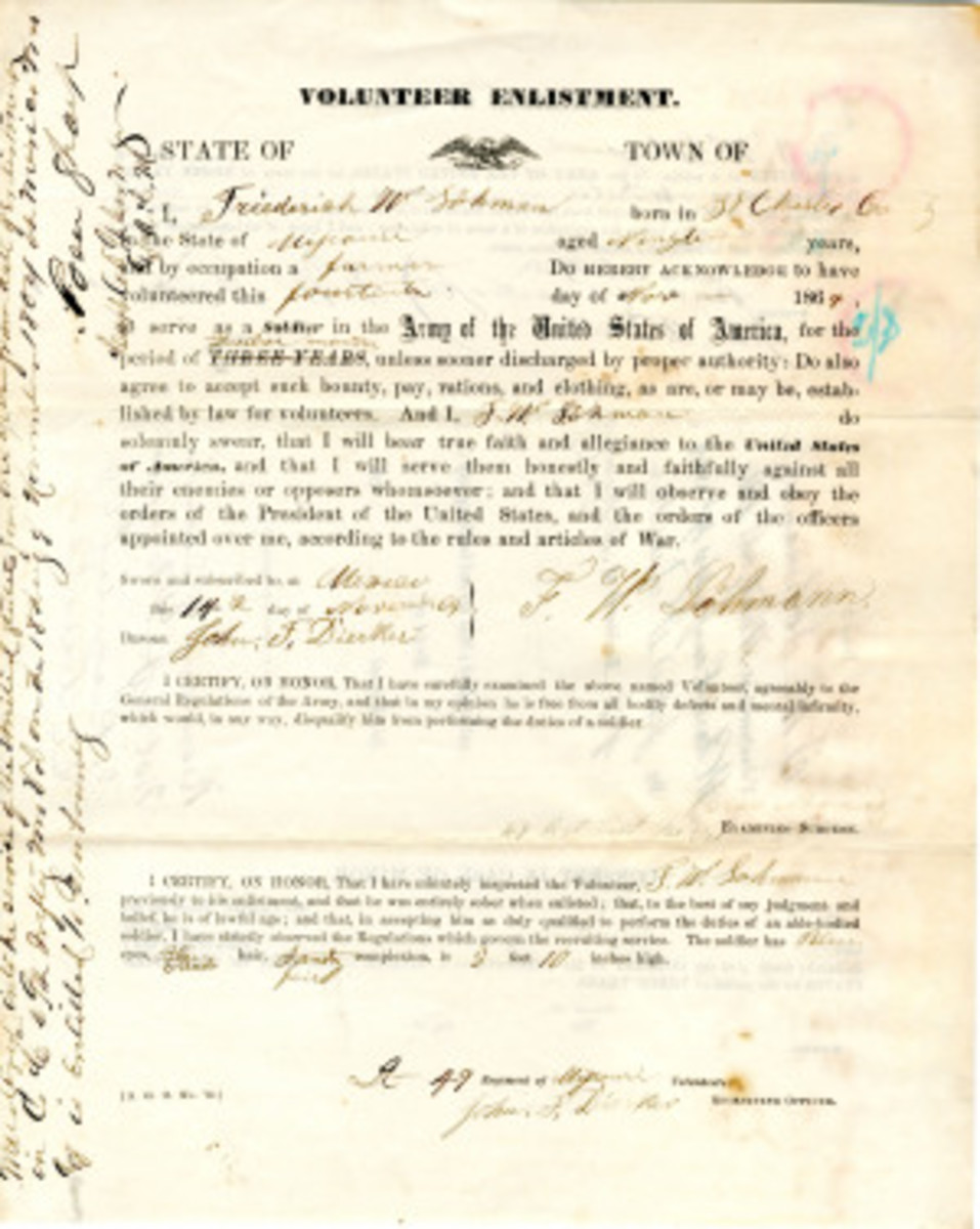 An example of a Volunteer Enlistment document