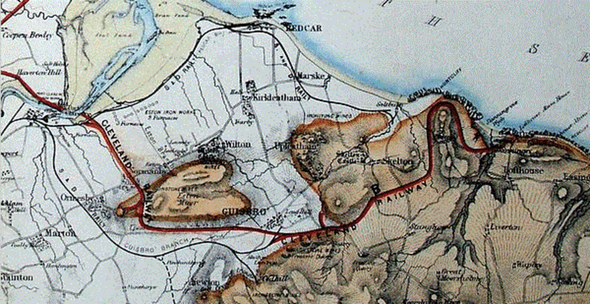Early days of the Middlesbrough & Guisborough Railway and Cleveland Railway, almost on top of one another - it would take rationalisation by the NER and subsequently the LNER to avoid duplication of purpose in the area