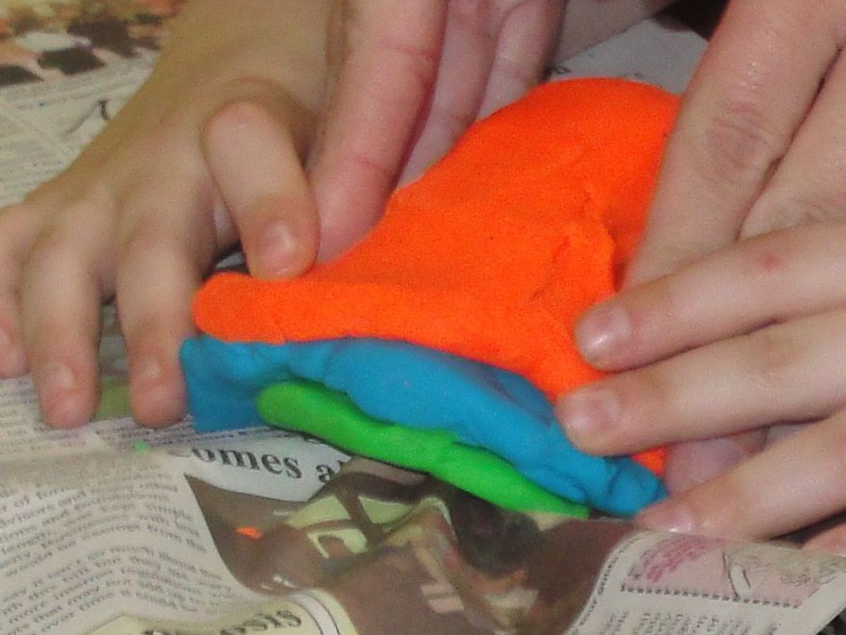 Creating a fold mountain using playdough