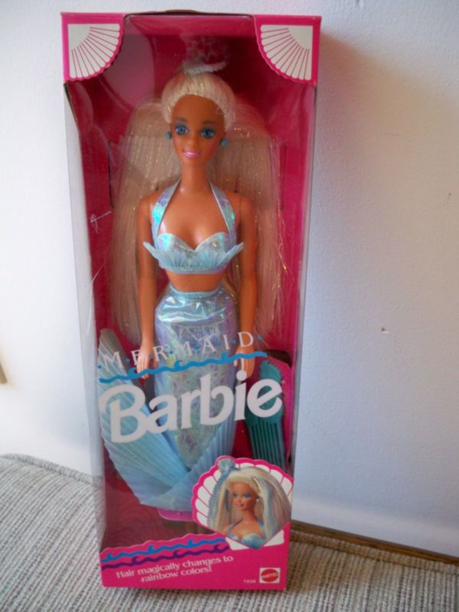 1991 Barbie Mermaid where hair changes color when you apply cold water