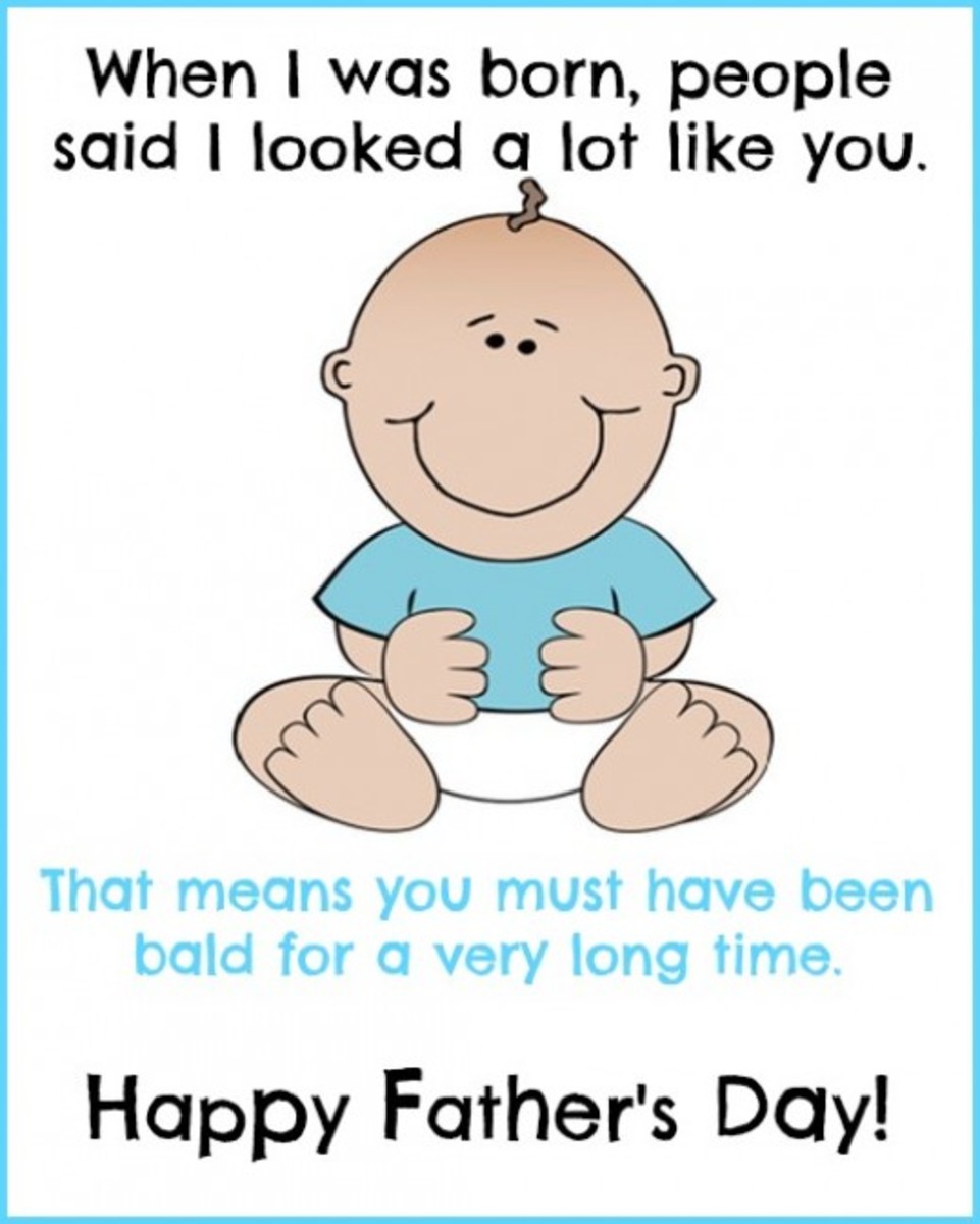 Funny Card for Bald Dad from Son