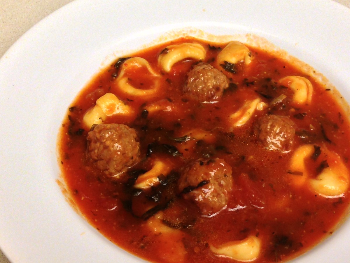 Tortellini Soup with Meatballs