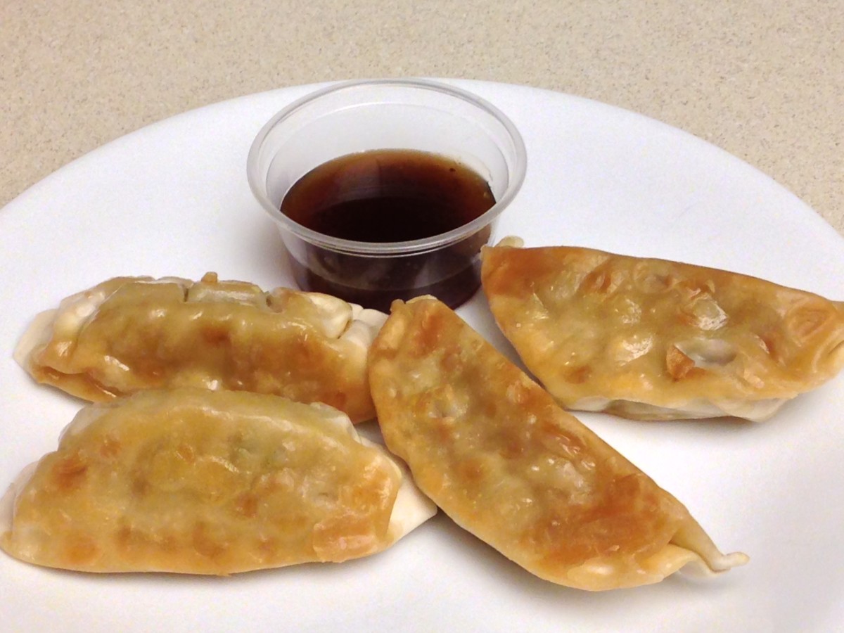 Pork Pot Stickers with sweet soy dipping sauce