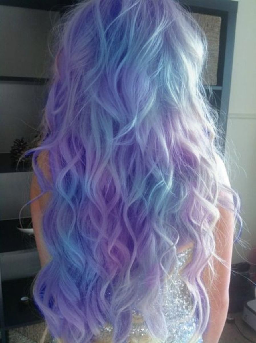 Purple and blue dyed hair