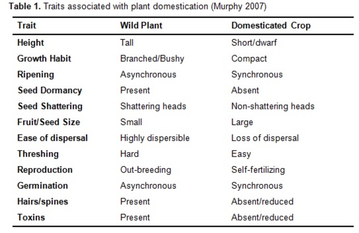            Plant traits associated with domestication