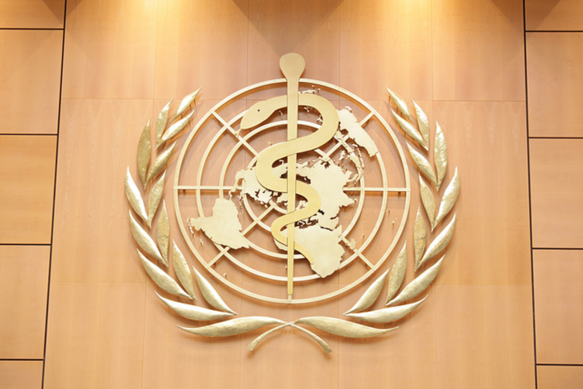 The logo of the World Health Organization