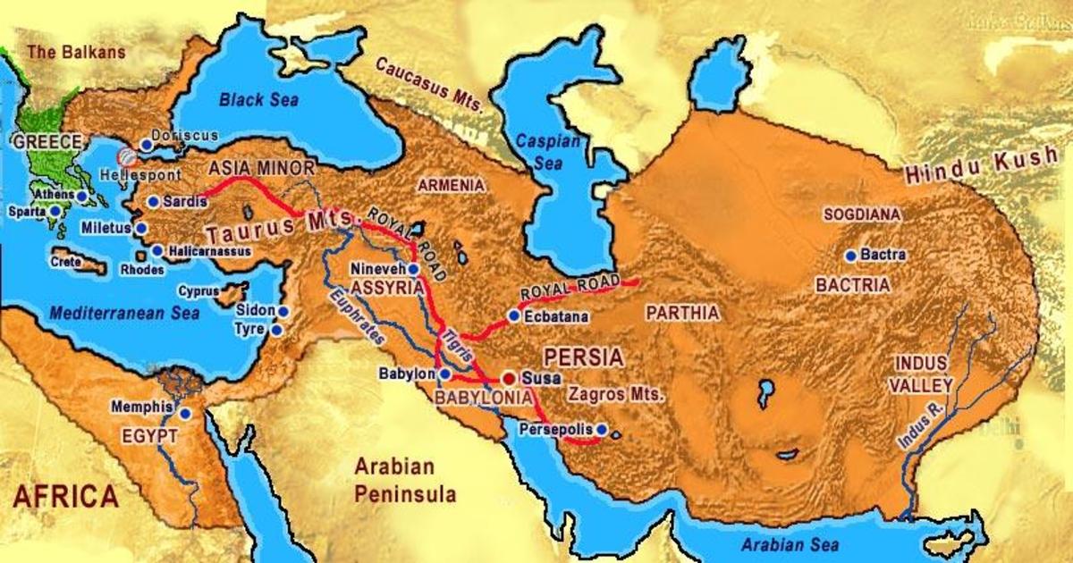 Persia(Orange) and Greece(Green)
