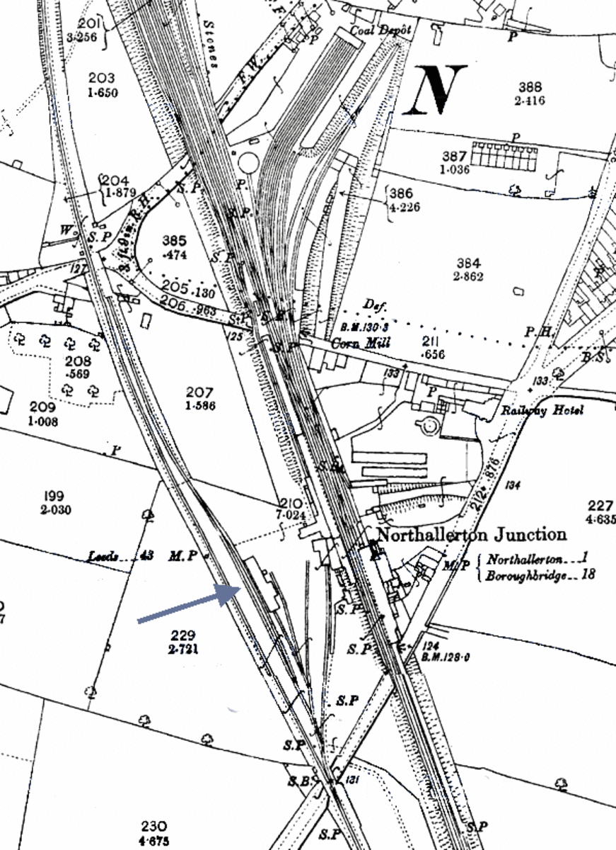 Northallerton - the junction in 1892 shows the links from Harrogate and Stockton-on-Tees under the North Eastern Railway's East Coast Main Line