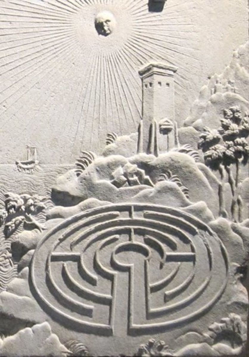 Close Up of the Labyrinth in "The Fall of Icarus," 1700