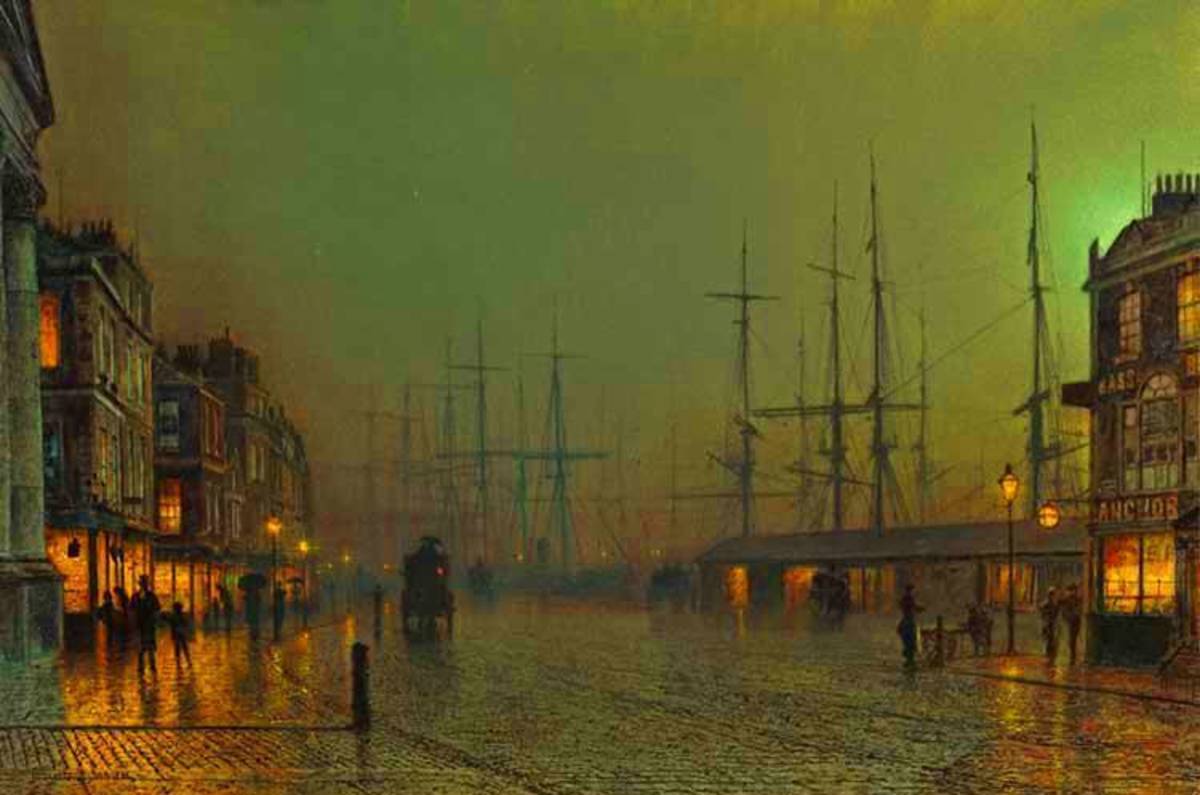 'Preludes' can also be seen as a study of the alienation and fragmentation of society and the individual in a modern industrialised city. (John Atkinson Grimshaw, Broomielaw, Glasgow [1886])
