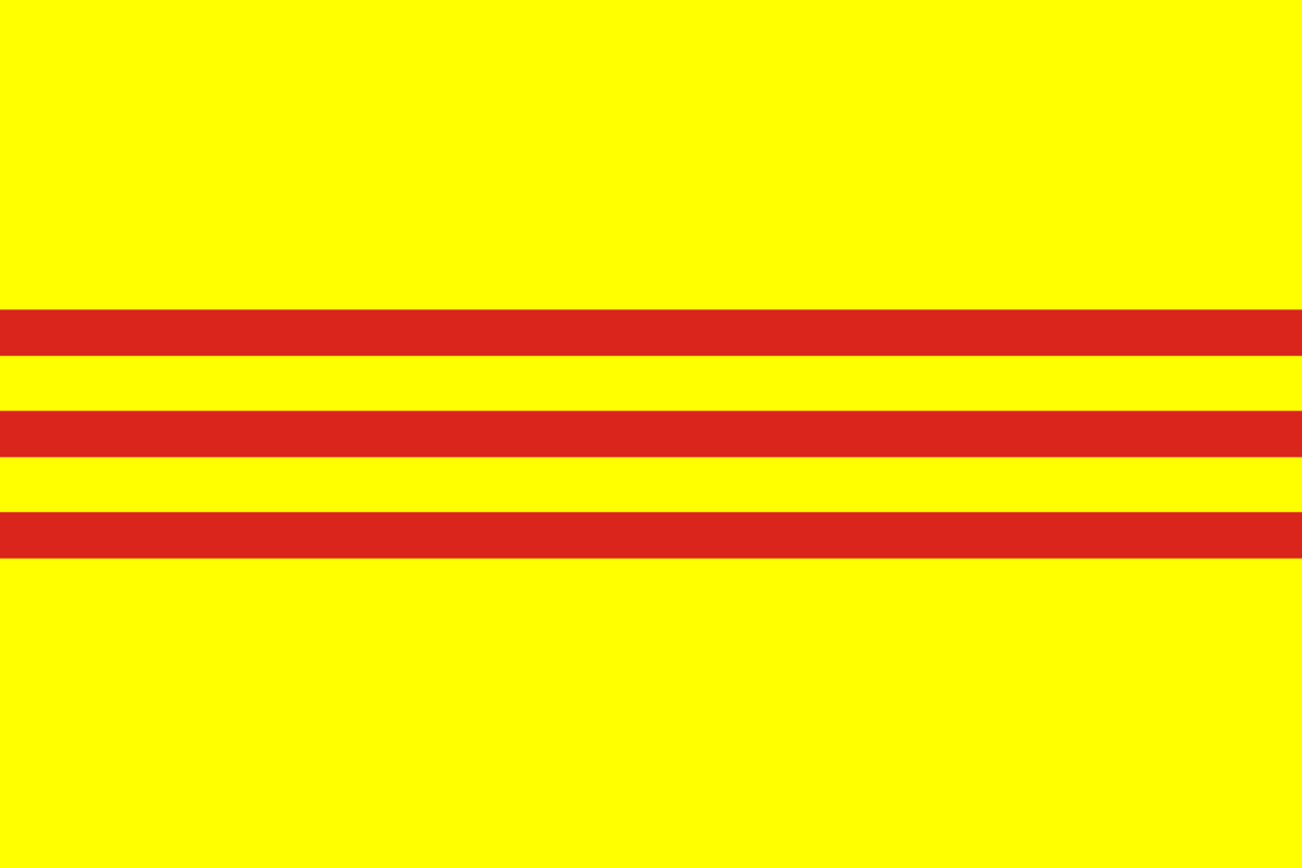 The flag of the State and then the Republic of Vietnam. 