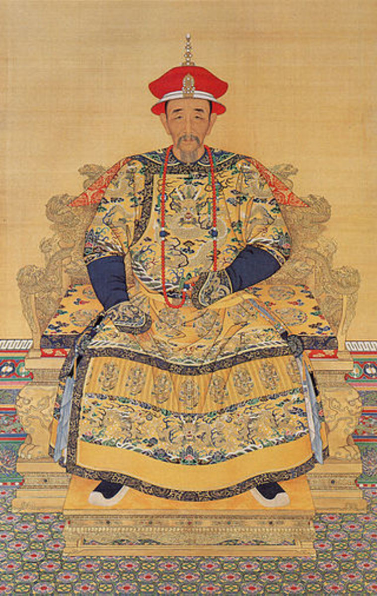 A portrait of the Kangxi Emperor who ruled from 1662-1722.