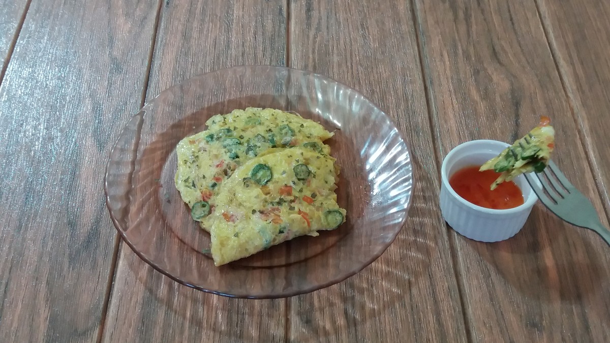 lady finger omelette (okra omelette)