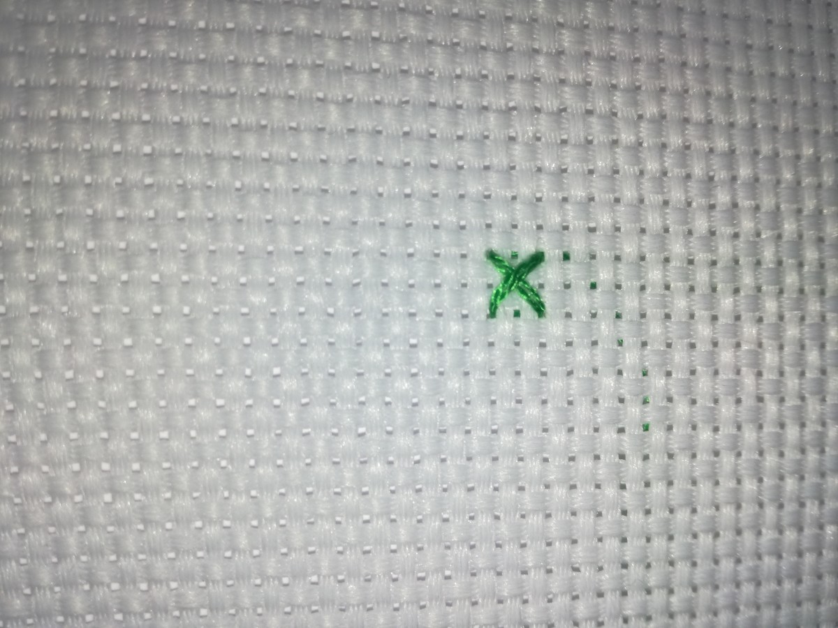 Image 8. This is a completed stitch using the thread positioning method.