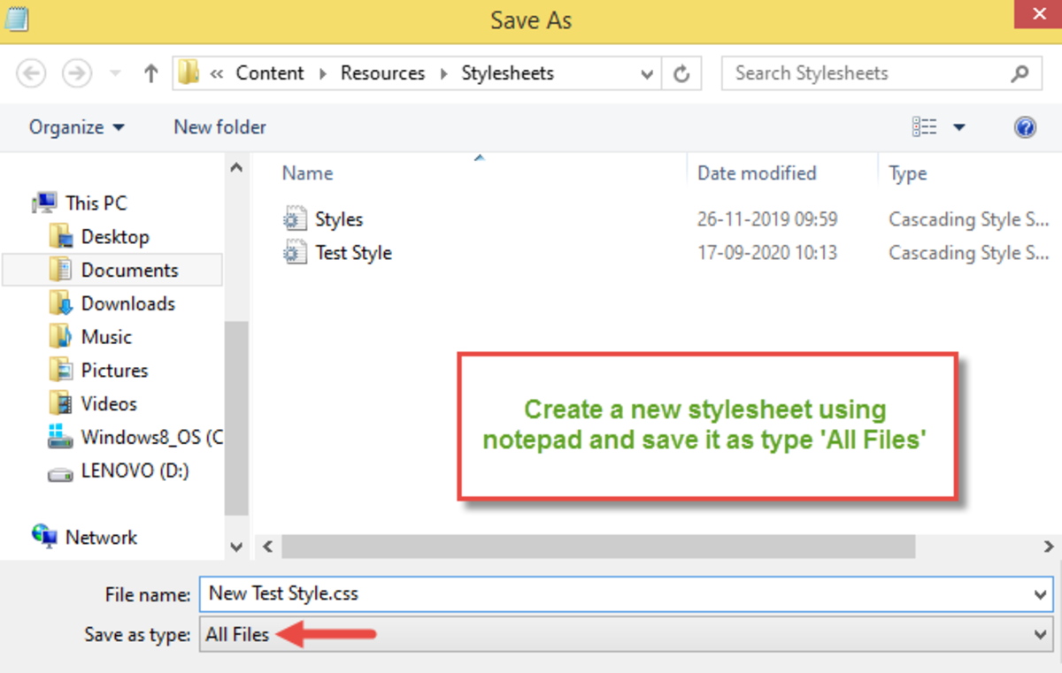 Using Notepad To Create Stylesheets