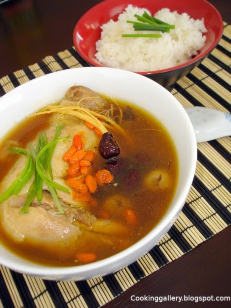 Delicious Chinese Herbal Chicken Soup.