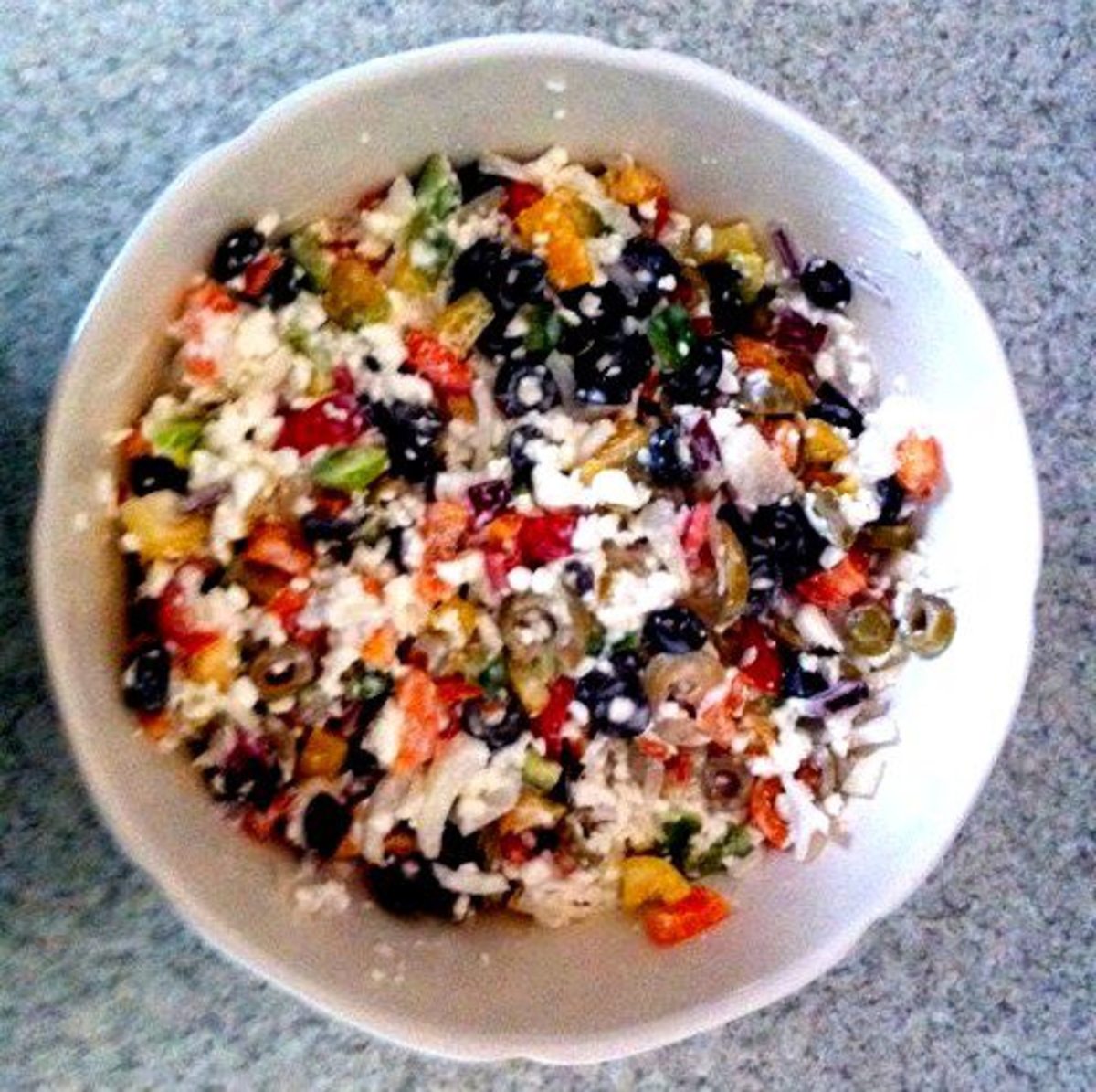 You now have a colorful cottage cheese salad that everyone will enjoy.